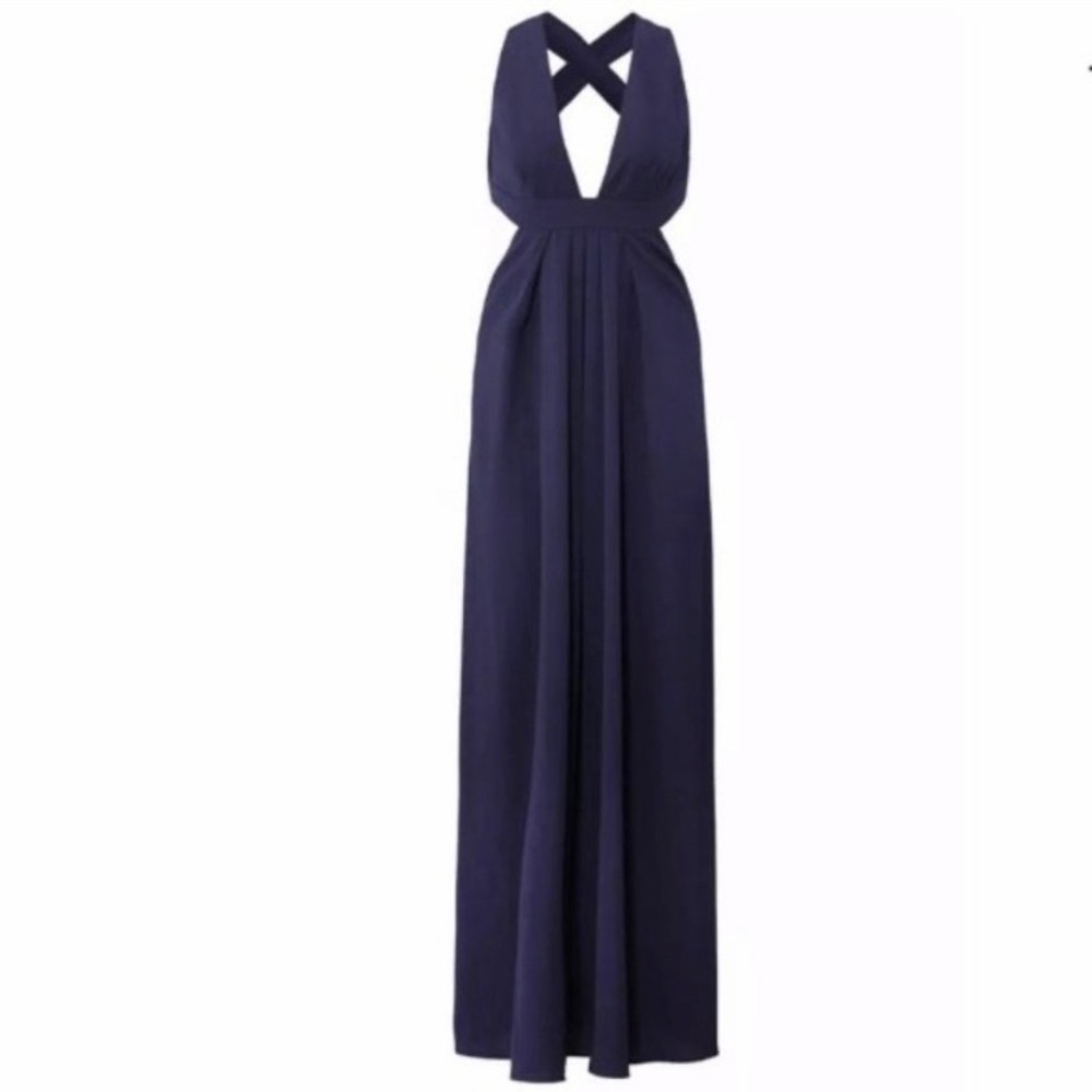 Jill by Jill Stuart Deep V Gown (Navy, size 8)